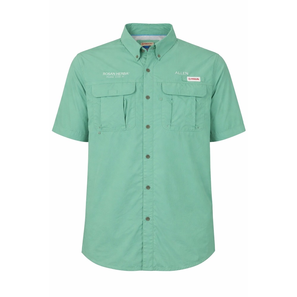 Magellan Outdoor Fish Gear Shirt Mens 4XL Green MagWick Vented Fishing Short Slv